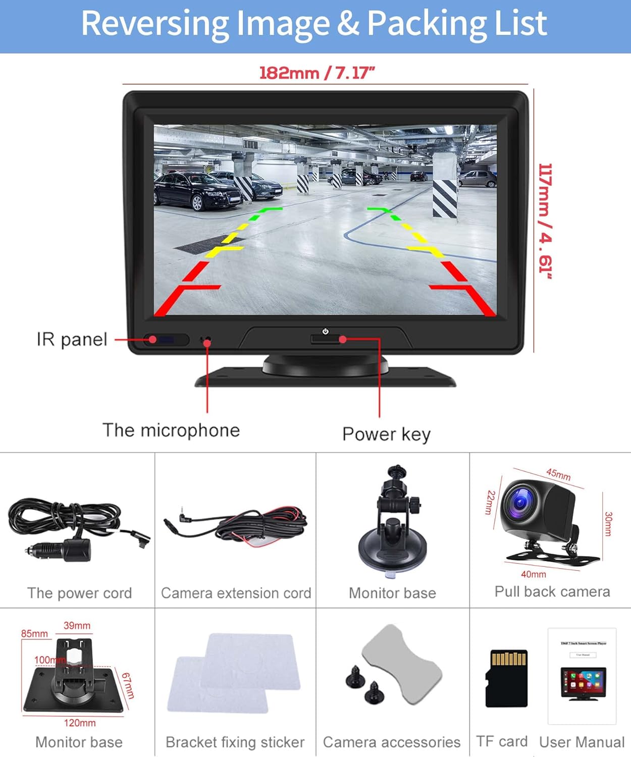 7" Bluetooth Car Stereo with Backup Camera H12025