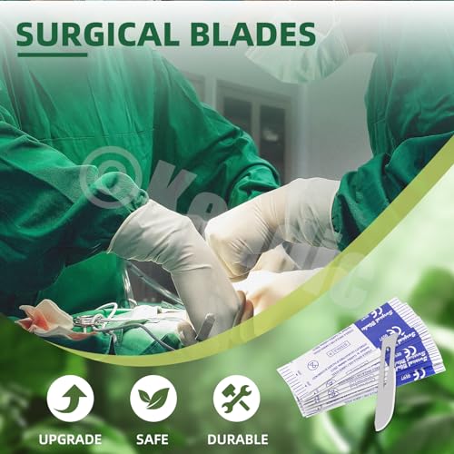 44 Pcs High Carbon Steel Surgical Scalpel Blades with Handle C130