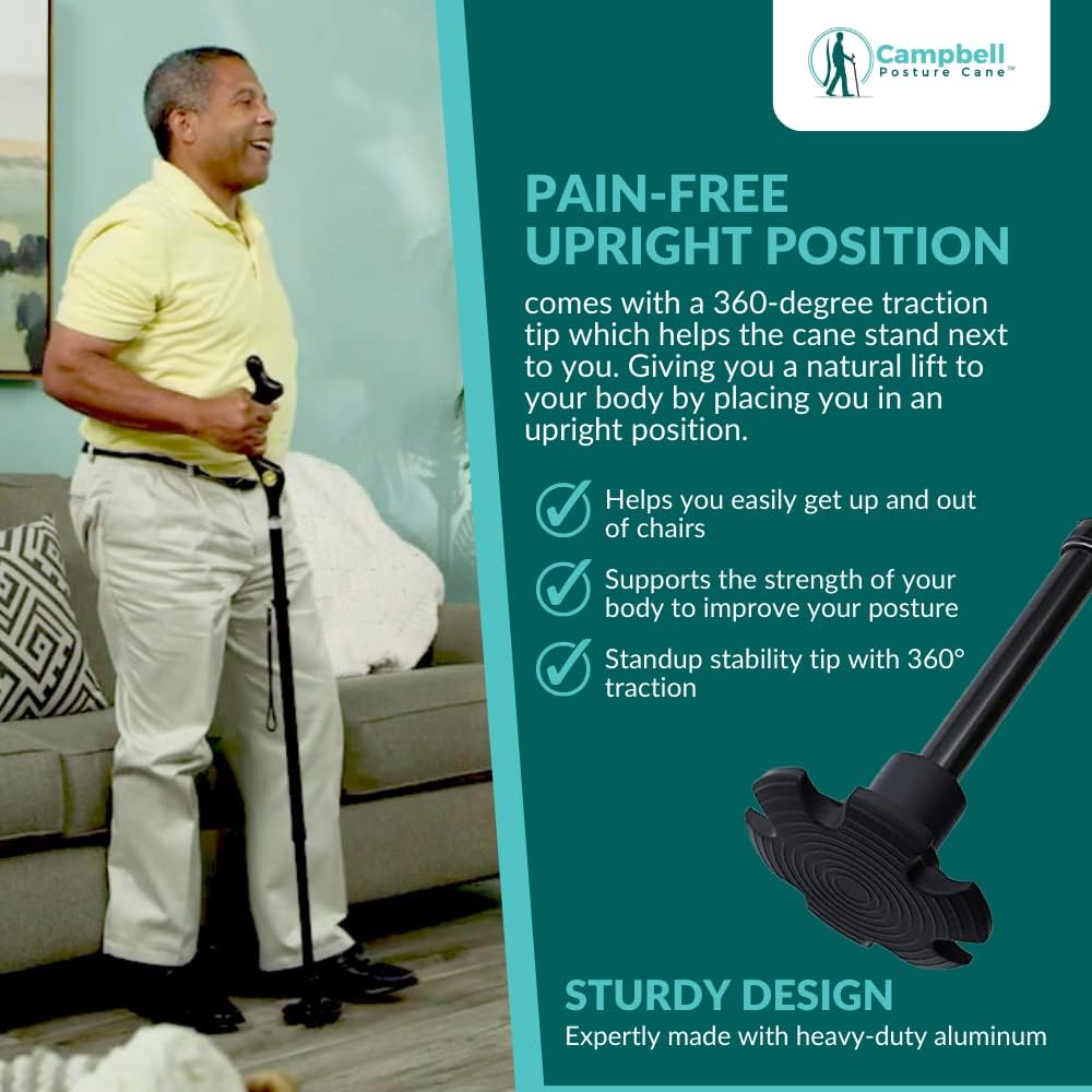 Folding Walking Cane with Ergonomic Handle B28024