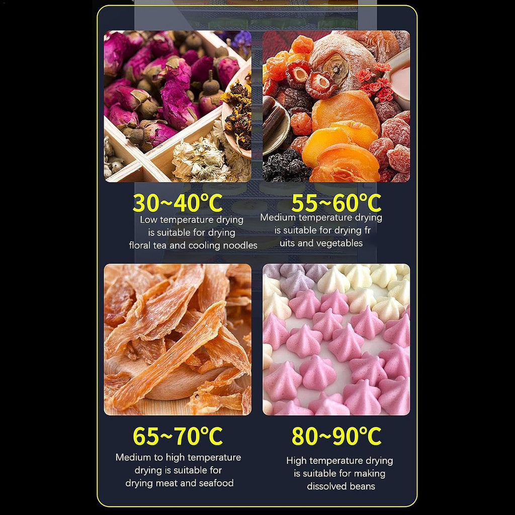 8 Stainless Steel Tray Food Dehydrator with Adjustable Temperature and Digital Timer R3553