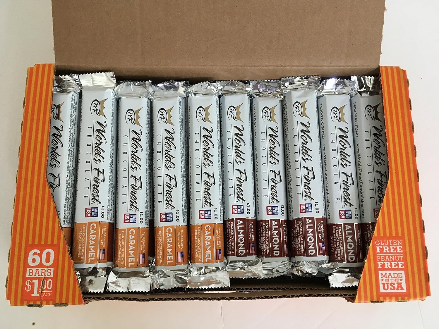 50 Bars Milk Chocolate with Almonds and Caramel Z477417