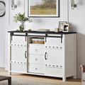 Rustic Brown Wood Dresser with 3 Drawers & 2 Sliding Barn Doors K4725