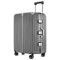 Black 20 Inch Lightweight Aluminum Frame Carry On Luggage X4329