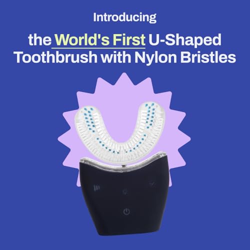 U Shaped Electric Toothbrush with 360° Nylon Bristles, 3 Cleaning Modes, Rechargeable, Waterproof, Black G399
