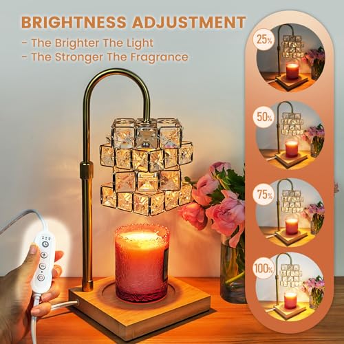 Candle Warmer Lamp with Timer, Adjustable Height, 2 Bulbs F616419