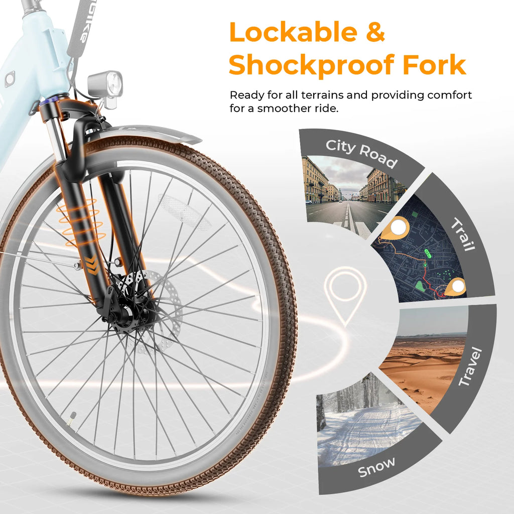 Electric Bike 500W 36V 13Ah Removable Battery 26 7-Speed L17154