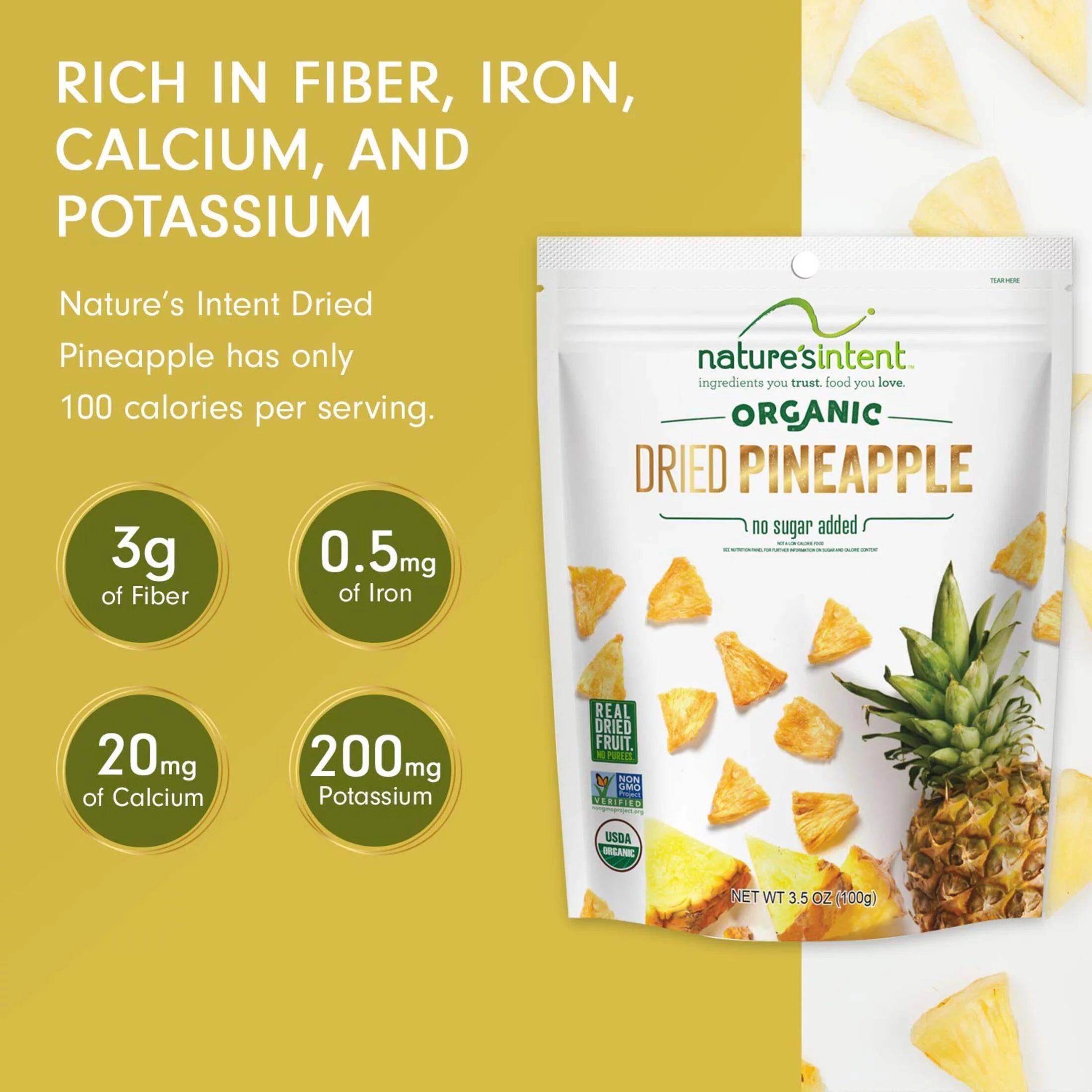 Organic Dried Pineapple, 3.5 oz, 1-Pack L171