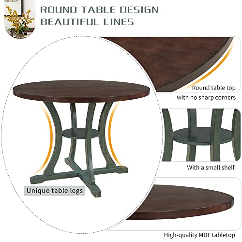 6-Piece Dining Set with Rectangular Table and 4 Fabric Upholstered Chairs and Bench J48915