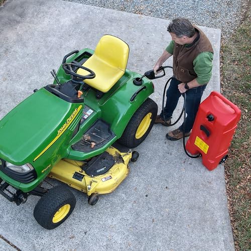14 Gallon Yellow Portable Diesel Fuel Tank Container with Siphon Pump and Hose Q8139