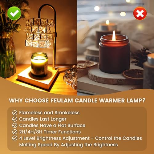 Candle Warmer Lamp with Timer, Adjustable Height, 2 Bulbs F616419