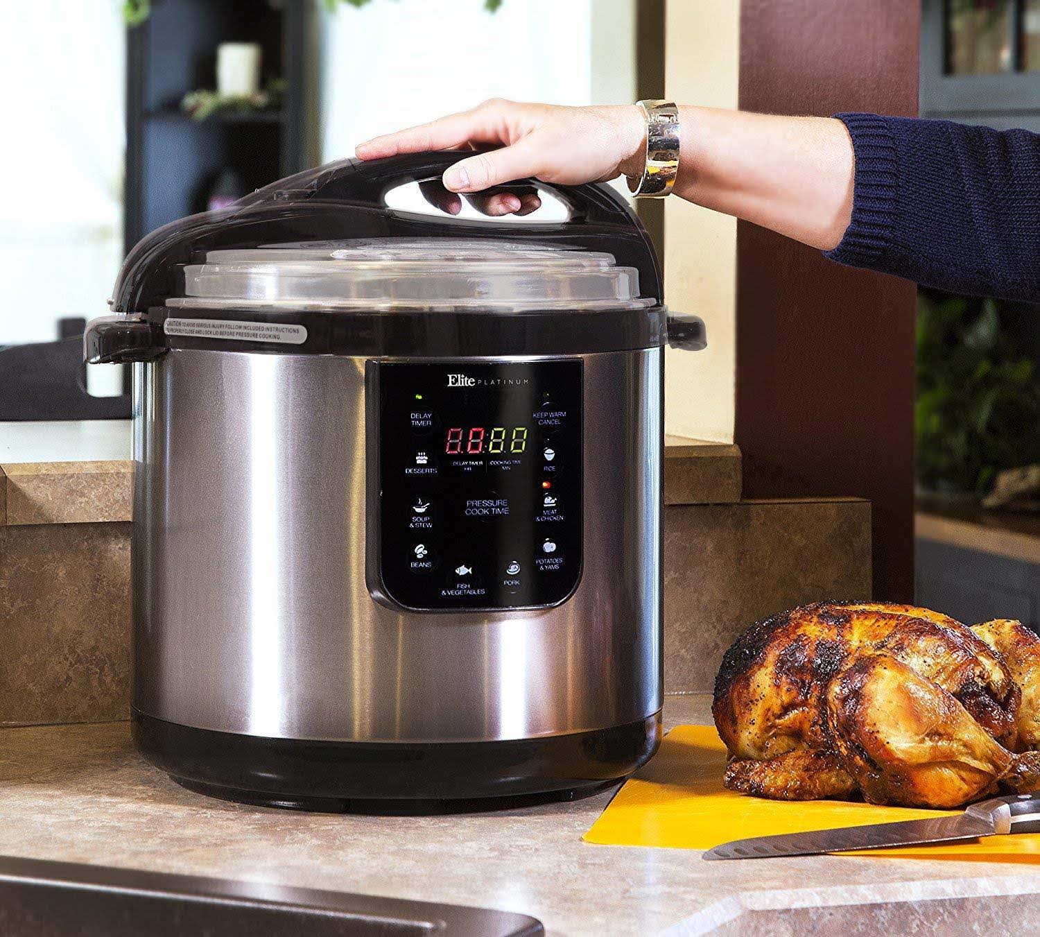 10 Quart Black Electric Pressure Cooker S7201