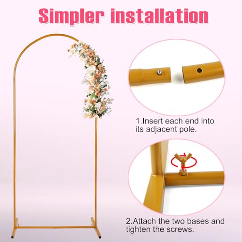 Metal Arch Backdrop Stand Set of 3 Gold B435688