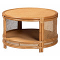 2-Tier Light Honey Rattan Coffee Table L250