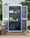 Gray Outdoor Storage Cabinet with Asphalt Roof Q836336