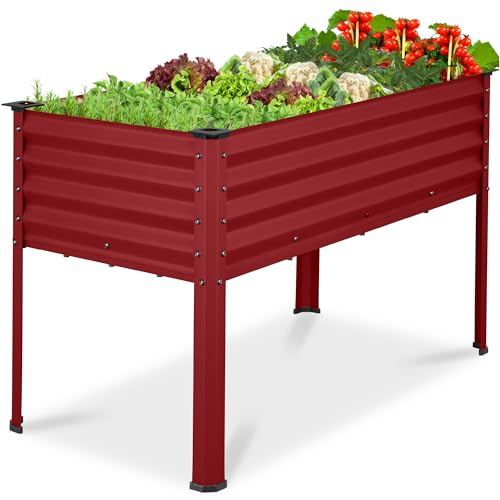 Galvanized Raised Garden Bed Metal Elevated Planter Box Dark Green J5724