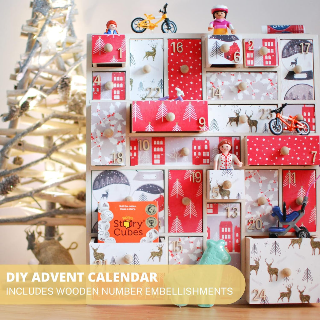 Wooden Advent Calendar Apothecary Cabinet Craft Storage with Drawers P475252
