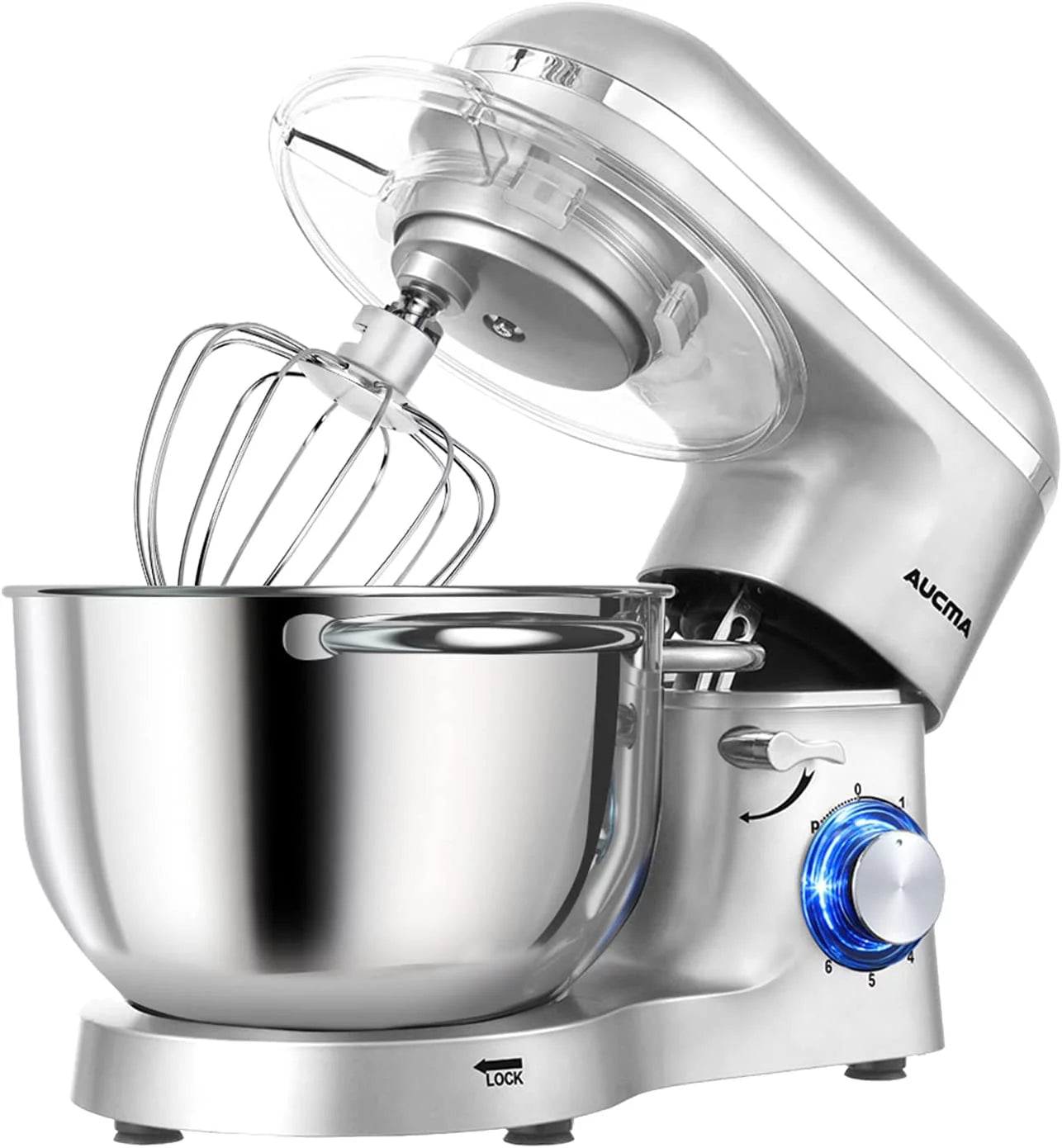 6.5-QT 660W 6-Speed Tilt-Head Stand Mixer with Dough Hook Wire Whip Beater Blue D835266