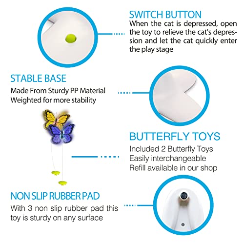 2 in 1 Cat Wand Toy with Butterfly Spinner, USB Rechargeable C767