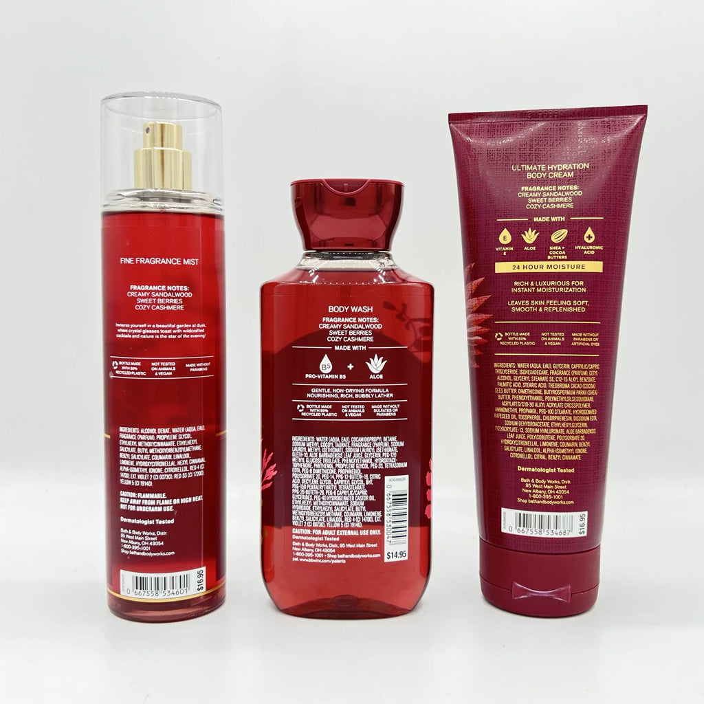 Sunrise Woods Fine Fragrance Mist, Body Wash and Body Cream 3-Piece Bundle R522