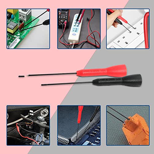 4 Pcs 600V/10A Non-Destructive Multimeter Test Probe Pins with 2mm Connector 4mm Banana Plug D16108