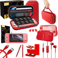 Switch Lite Accessories Bundle - Case & Screen Protector, USB Cable, Games Holder, Grip Case, Headphones, Thumb-Grip Pack (Turquoise Blue) F367