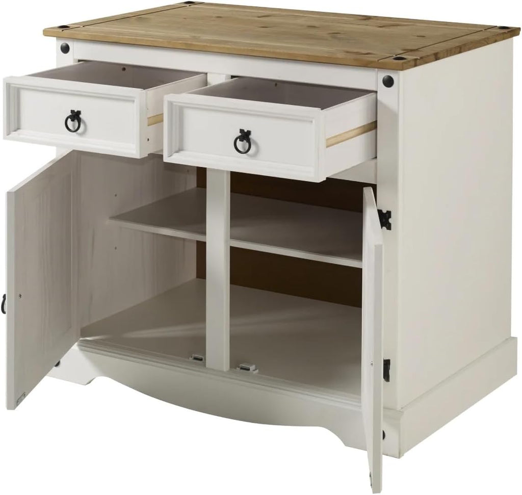 White Distressed Wood Buffet Sideboard K4368