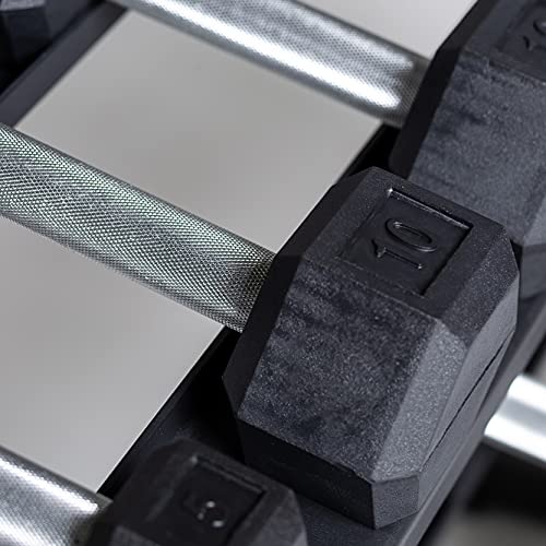 Rubber Hex Dumbbell Set with Rack C886