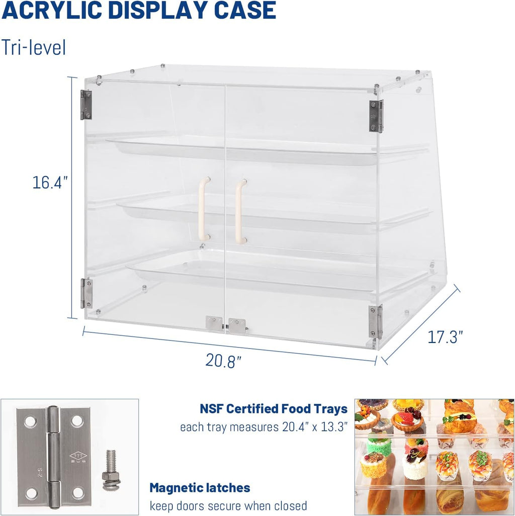 3 Tray Bakery Display Case with Rear Doors L505