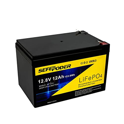 2 Pack 12V 15Ah LiFePO4 Deep Cycle Battery with Built-in 16A BMS G148556