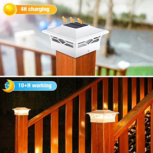 4-Pack Solar Post Cap Lights for 4x4 Vinyl Fence Deck N716