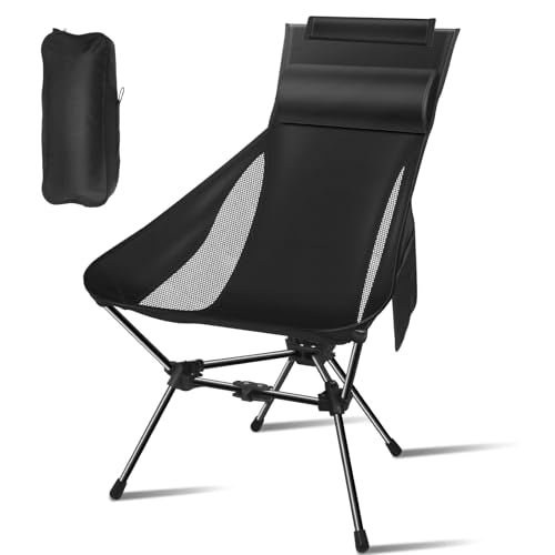 Lightweight Foldable Camping Chair with Headrest and Storage Bag U290