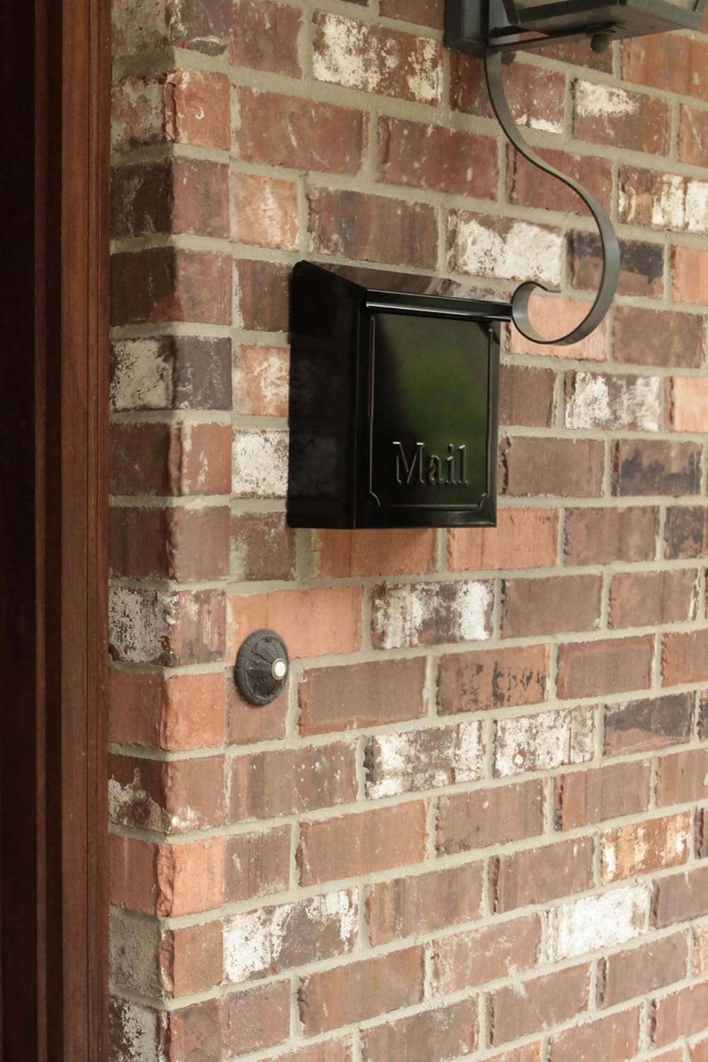 Galvanized Steel Wall Mount Mailbox, Black, 4.1 x 8.6 x 10.1 inches I86111