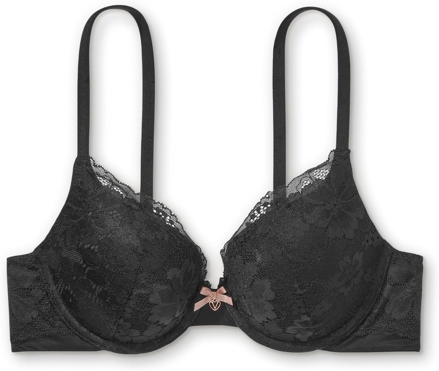 Black Full Coverage Lace Padded Push Up Bra (36C) P204472
