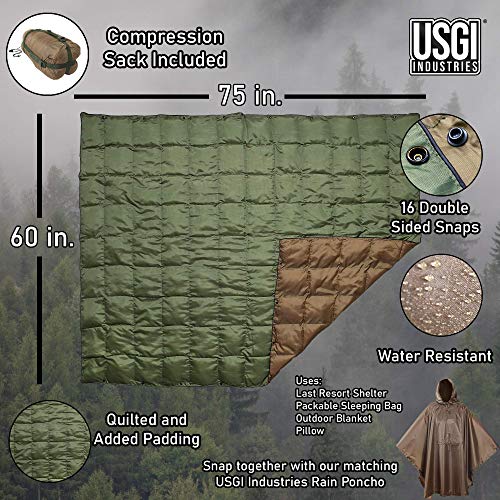 Arctic Blue Water Resistant Adventure Blanket with Compression Sack E4500