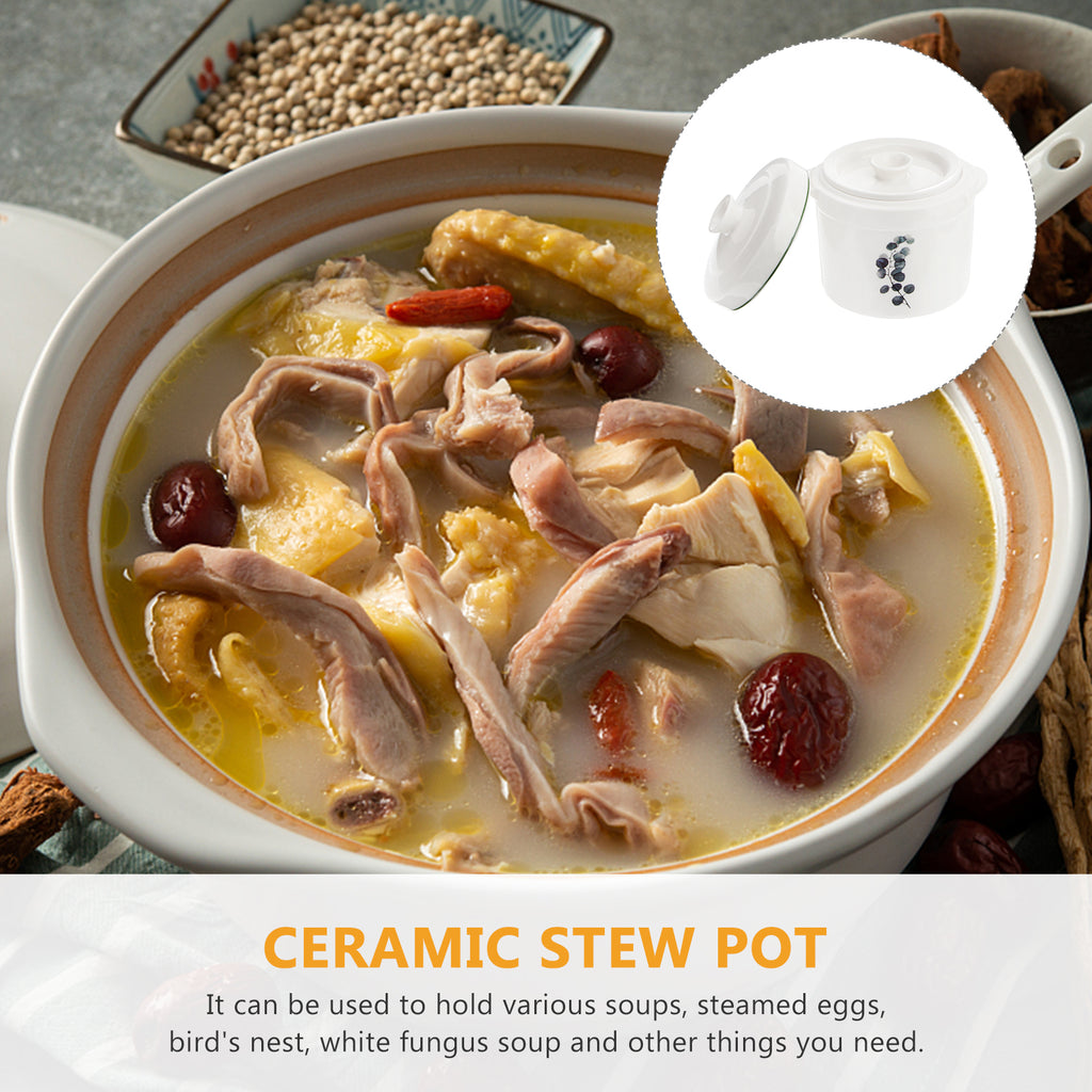Ceramic Stew Pot with Covers Soup Bowl C7827