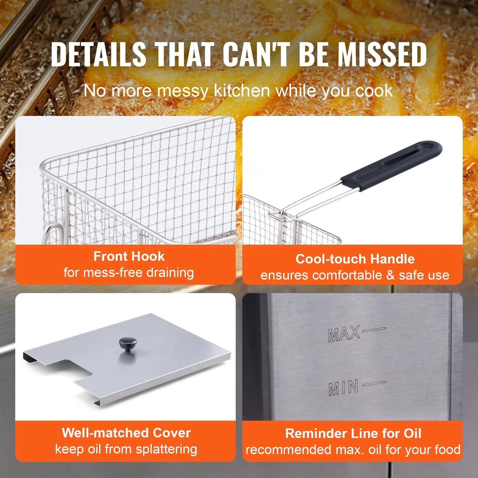 3000W Dual Tank Electric Deep Fryer V952792