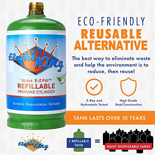 20 lb Steel Propane Tank Cylinder and 2-Pack Refillable 1LB Propane Cylinders H21420