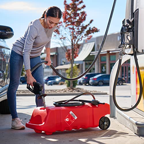 14 Gallon Yellow Portable Diesel Fuel Tank Container with Siphon Pump and Hose Q8139