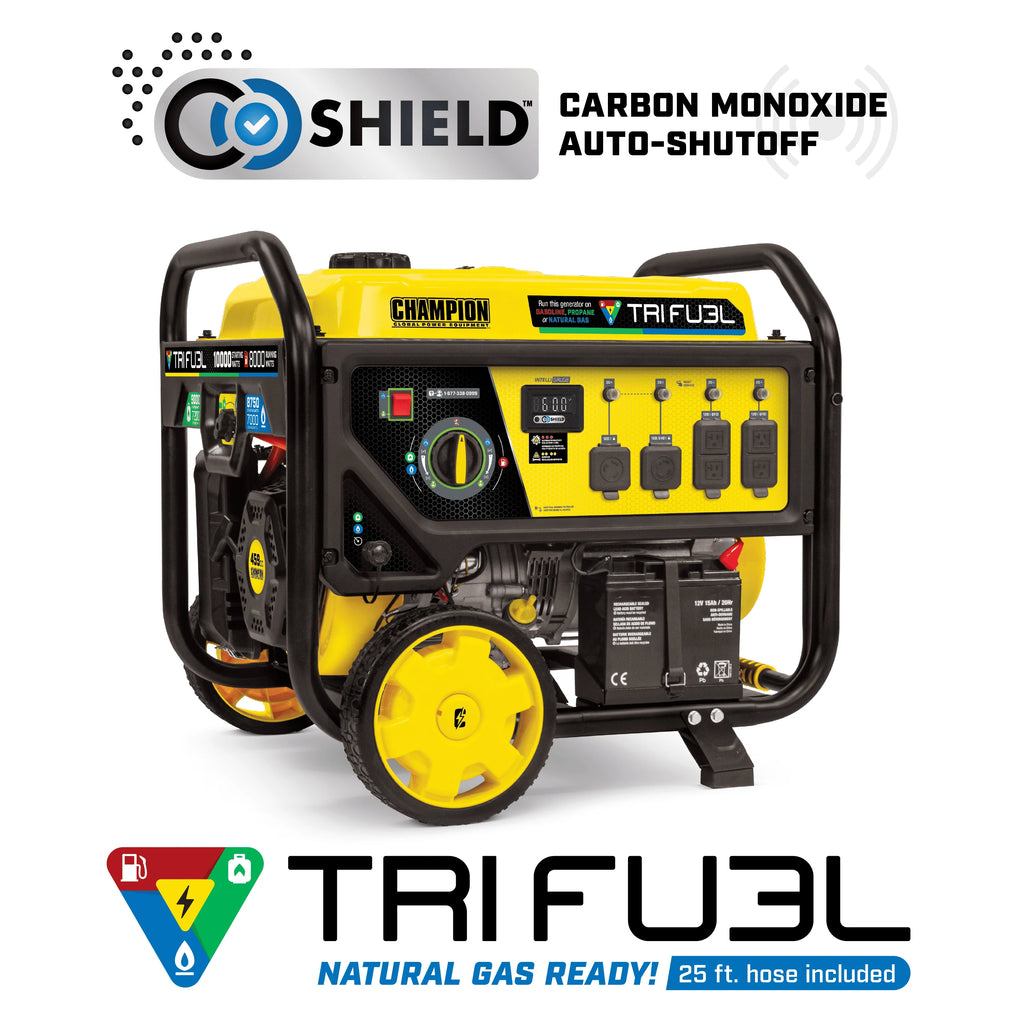 8000-Watts Tri-Fuel Portable Natural Gas Generator with Electric Start P436