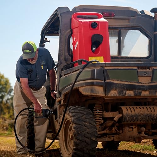 14 Gallon Yellow Portable Diesel Fuel Tank Container with Siphon Pump and Hose Q8139