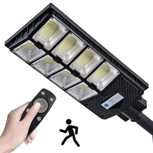 80000LM Dusk to Dawn Solar LED Flood Light with Motion Sensor and Remote Control P63947