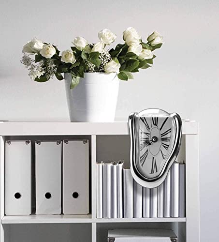 Silver Melted Clock C333879