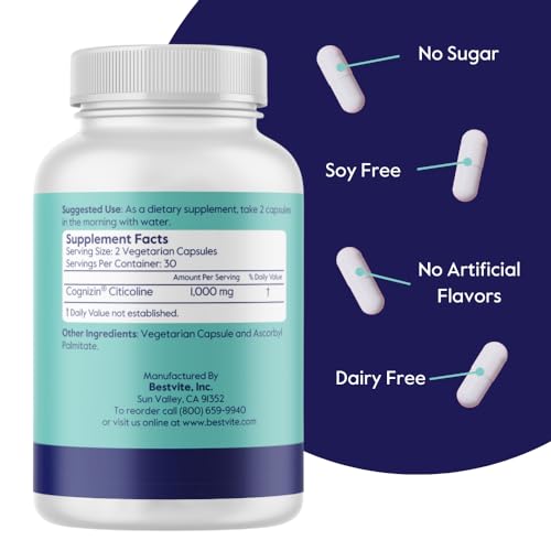 120 Vegetarian Capsules Citicoline 500mg S68611