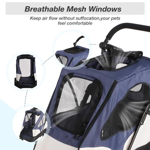 Folding Pet Stroller with Storage Bag and Adjustable Handle Z341