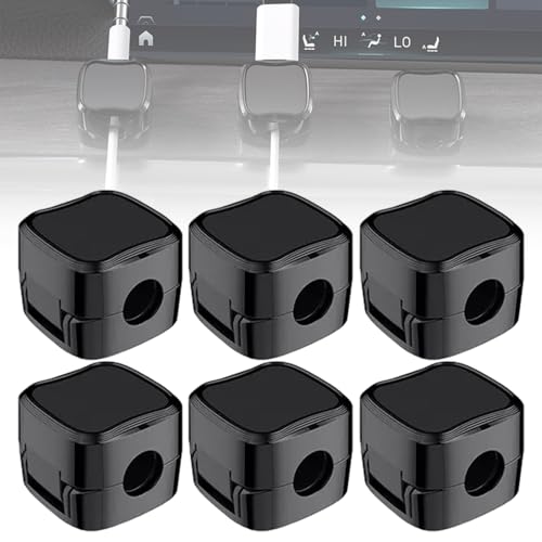 Black 6 Pcs Magnetic Cable Organizer Clips P101837