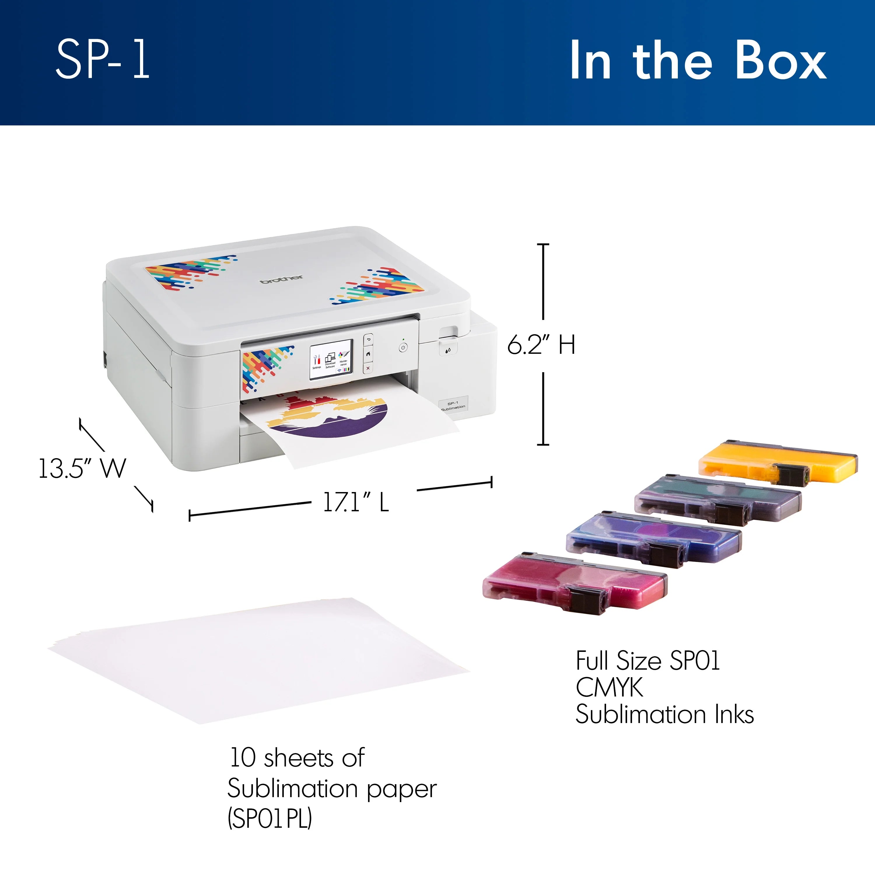 Sublimation Printer and 4-Color Sublimation Ink Cartridge Set B283