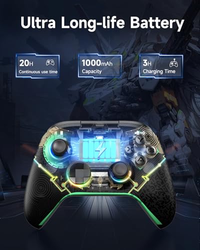 Wireless Bluetooth Controller with Hall Joysticks and RGB Lighting M80846