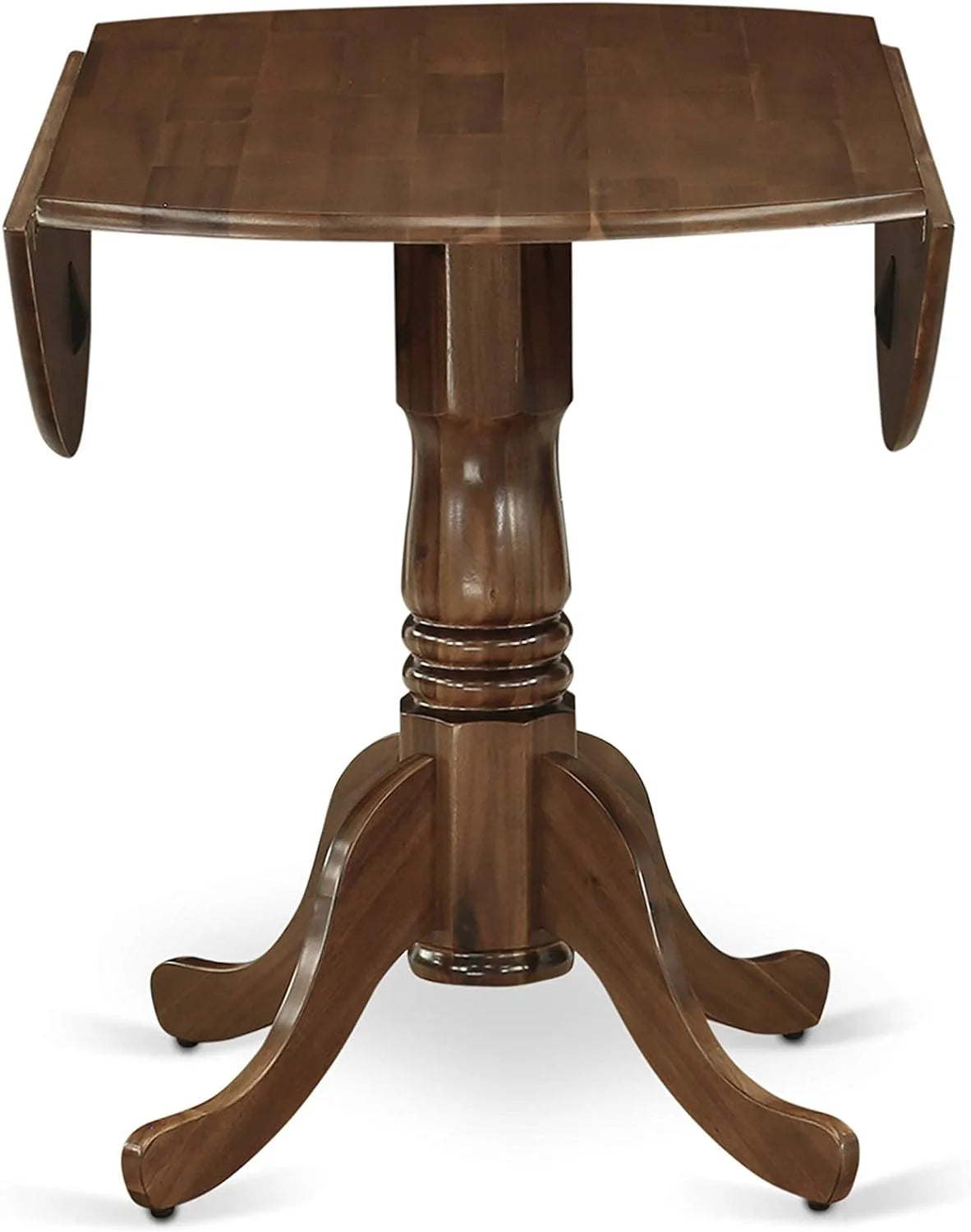 3 Piece Dinette Set with Round Table with Dropleaf and 2 Light Tan Linen Fabric Parsons Dining Chairs P438