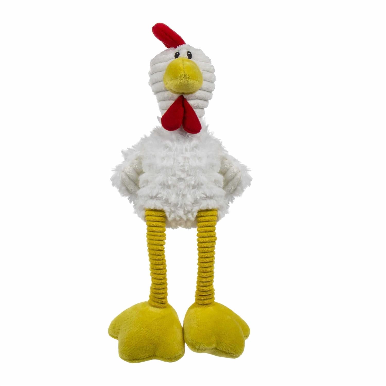 Tall Toes Plush Squeaky Chicken Dog Toy B3864