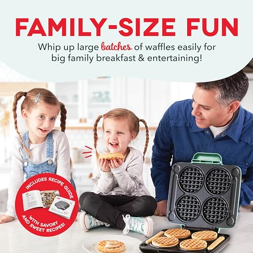Aqua 4 Inch Non-stick Mini Waffle Maker W691815